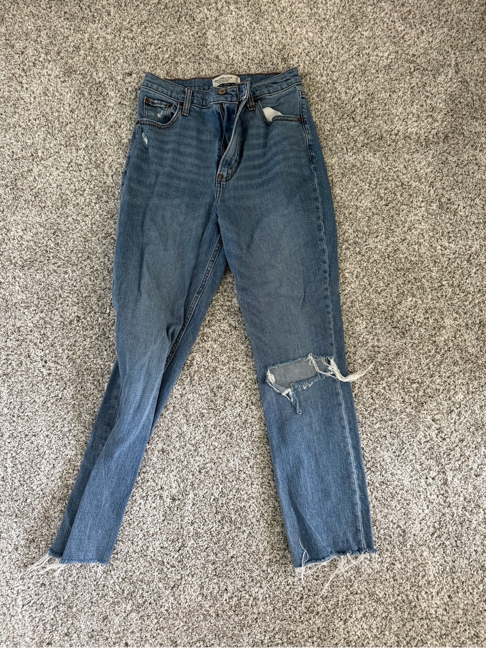 Abercrombie & Fitch Blue Skinny Distressed Jeans